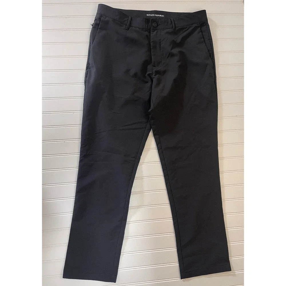 Banana Republic Mens Pants Black Performance Chino 32x29